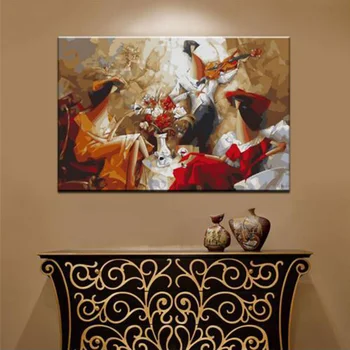 DIY Digitálne Olej Maľovanie Podľa Čísel Na Plátne 40x50cm Hudby Príbeh Sfarbenie Čísla Plátno Umenie Frameless Domáce Dekorácie