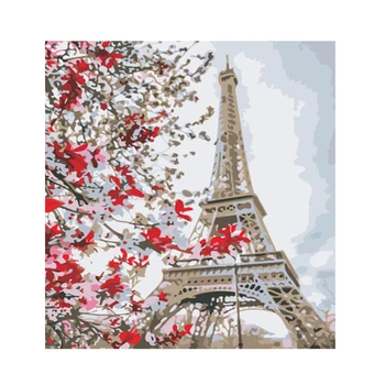 DIY Eiffelova Veža Farba Číslo Auta olejomaľba Na Plátne Umenie Domáce Dekorácie