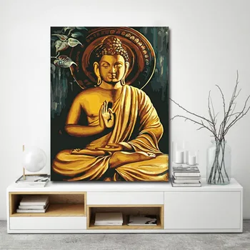DIY farbív obrázky podľa čísla s Buddha obrázok kreslenie, maľovanie podľa čísel Domov rámovanie