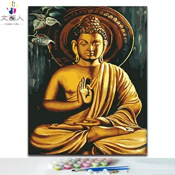DIY farbív obrázky podľa čísla s Buddha obrázok kreslenie, maľovanie podľa čísel Domov rámovanie