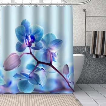 DIY Kúpeľňa Odolné Vlastné Orchidea Sprchové Závesy DIY Kúpeľňa Záclony Umývateľný Polyester pre Vaňou Art Decor