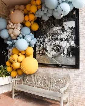 DIY Latexové Balóny Jungle Party Balón Reťazca Macaron Modrá Marhuľový Zázvor Globálne Garland Balón Narodeniny, Party, Svadobná Výzdoba