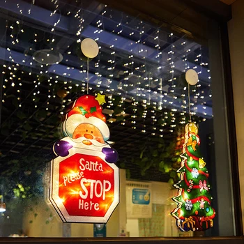 DIY Led Vianočné Závesné Osvetlenie S Prísavkou Pre Windows Kuchynské Okno Vianočné Svietidlá Slávnostnú Atmosféru Scény Svetlá