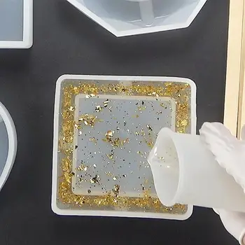 DIY Priehľadné Zrkadlo Popolník Silikónové Formy Crystal Epoxidové UV Živice Ruke, Takže Remesiel Plesne Square/Okrúhly Tvar Kontajnera