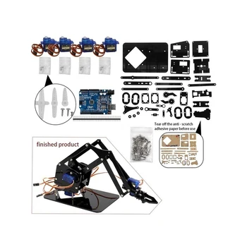 Diy Robotické Rameno Pazúr držiak pre Arduino R3,Vysoká Tvrdosť, Akryl,Podpora Scracth Programovanie,PS/2.4 G Bezdrôtové Ovládanie