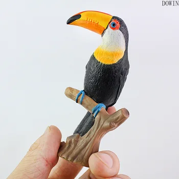 DIY Simulácia Toucan Cockatoo Animal Model Vták Papagáj Figúrka domova miniatúrne záhradné dekorácie, doplnky, moderný