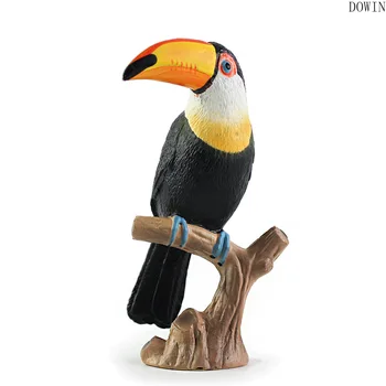 DIY Simulácia Toucan Cockatoo Animal Model Vták Papagáj Figúrka domova miniatúrne záhradné dekorácie, doplnky, moderný