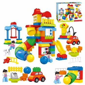 Diy Veľkých Častíc Rúry vloženie Stavebné Bloky Šťastný Raj Potrubia Kompatibilný s Tehál, Hračky Pre Deti, detský darček