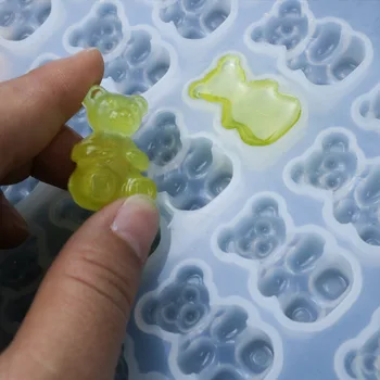 Diy Zrkadlo Gummy Bear Crystal Epoxidové Silikónové Formy Na Pečenie Koláč, Dezert Medveď Ice Cube Plesne Šperky Robiť