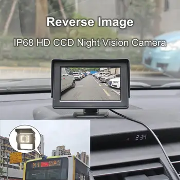 DIYKIT Bezdrôtový 4.3 palcový TFT LCD Auto Monitor Nepremokavé CCD HD Zozadu Zálohy LED Fotoaparátu Parkovanie Pomoc Kit Systém