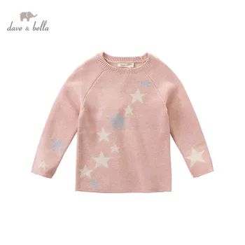 DKJ16236 dave bella zimné baby girl móda hviezd sveter deti pletený sveter dieťa batoľa dievčatá krásne oblečenie