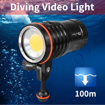 DM60 5500k Max 12,000 lúmenov HD video potápanie photoraphy osvetlenie pod vodou 100m ponoriť osvetlenie, blesk, Vysoko svetlé potápanie horák