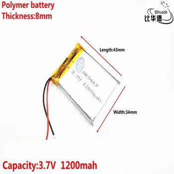 Dobrý Qulity 3,7 V,1200mAH 803443 Polymer lithium ion / Li-ion batéria pre tablet pc BANKA,GPS,mp3,mp4