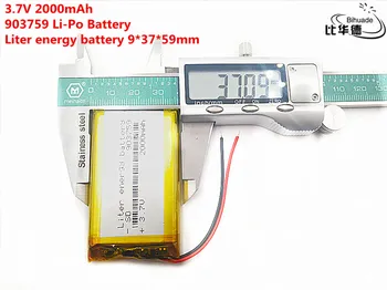 Dobrý Qulity 3,7 V,2000mAH 903759 Polymer lithium ion / Li-ion batéria pre tablet pc BANKA,GPS,mp3,mp4