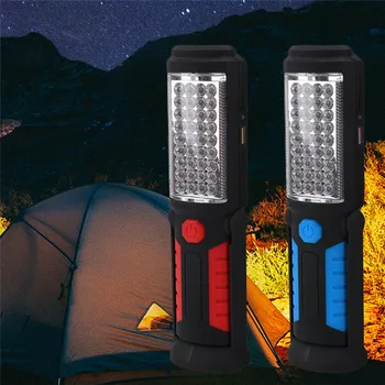 Dobíjacie USB LED Baterka Pracovné Svetlo Lampy 41LEDs Magnetické Pochodeň Podporu Stojan Otočný Hák pre Kempovanie Dielňa Opráv Automobilov