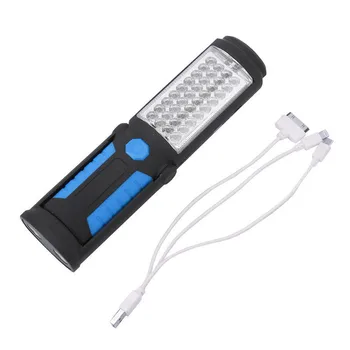 Dobíjacie USB LED Baterka Pracovné Svetlo Lampy 41LEDs Magnetické Pochodeň Podporu Stojan Otočný Hák pre Kempovanie Dielňa Opráv Automobilov