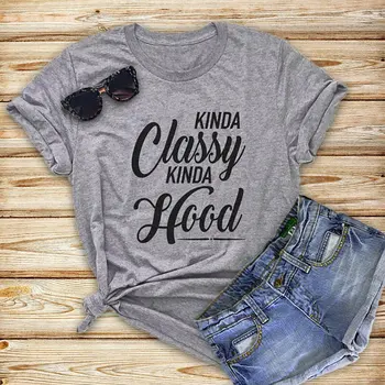 Docela elegantné, Trochu kapucňou, tričko Dámske vtipné dievča darčeky dámy grafické ženy t-shirt tumblr lumbálna t tričko