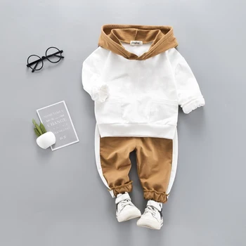 Dojčenské Oblečenie 2020 Jeseň Zima Novorodenca Oblečenie Pre Baby Chlapci Oblečenie Nastaviť mikina s Kapucňou+Nohavice 2 ks Oblečenia Detský Kostým Baby Oblek