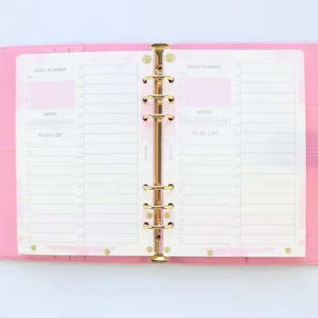 Domikee nový roztomilý kawaii školy 6 otvorov dopĺňanie papiera listy pre binder plánovač špirála notebooky:denná týždenný mesačný plánovač