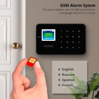 Domov Bezpečnostný Alarm Systém KERUI G18 WIFI, GSM APLIKÁCIE Ovládanie Automatické Vytáčanie Detektor Pohybu Anti-theft Bezdrôtový Zabezpečovací Systém Kit