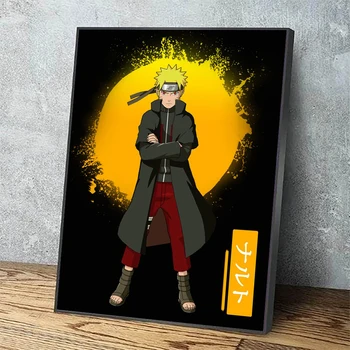 Domov Dekoratívne Plátno Pohode Čierna Naruto Japonskom Anime HD Vytlačí Žltá Obrazy Modulárny Obrázky na Stenu Umenie Plagátu Umelecké Rámovanie