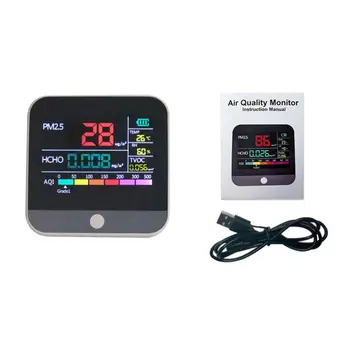 Domov PM2.5 Formaldehyd Detektor Kvality Ovzdušia Monitor Prachu Senzor Digitálny Displej LCD Znečistenia Tester