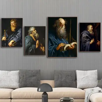 Domáce Dekorácie Tlač Plátno na Stenu Umenie Obrázok, Plagát Obrazy Olej bez rámu Výkresy Peter Paul Rubens Múdry muž