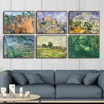 Domáce Dekorácie Umeleckých obrazov na Stenu Vzad Obývacia Izba Plagát, Tlač na Plátne Obrazy francúzskych Paul Cezanne krajinomaľbou