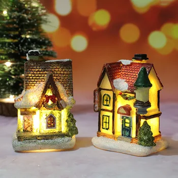 Domček Vianočné Svetlo Dekoračné Navidad 2020 Veselé Vianočné Dekorácie pre Domov Detský Vianočný Darček Šťastný Nový Rok 2021