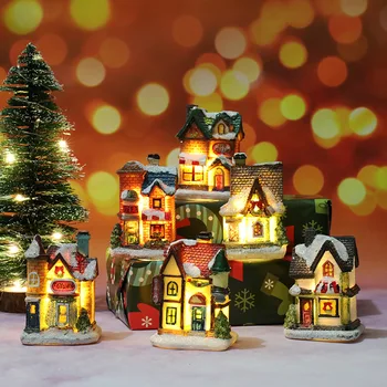 Domček Vianočné Svetlo Dekoračné Navidad 2020 Veselé Vianočné Dekorácie pre Domov Detský Vianočný Darček Šťastný Nový Rok 2021