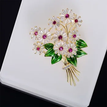 Donia šperky High-end fashion temperament oblečenie smalt kvety micro-intarzované AAA grade zirkón brošňa vyhovovali príslušenstvo coatpin