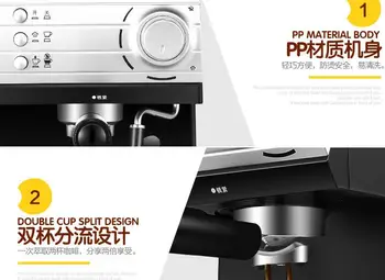 Donlim talianske espresso, kaviareň stroj pre domácnosť semi-automatické čerpadlo parný kávovar vysoký tlak 20Bar cappuccino DL-KF6001