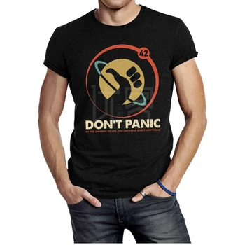 Dont panic 42 odpoveď na život, vesmír a všetko tričko Classic Logo módy na Mieru Tlačiť T-Shirt