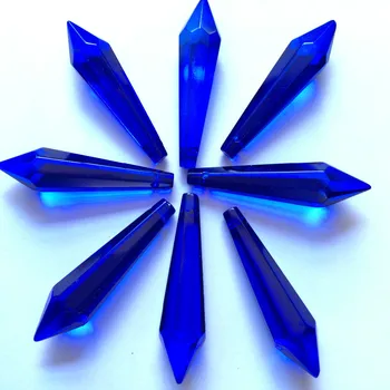 Doprava zadarmo 100ks 53 mm Pekné Modré Crystal Sklo U-drop Cencúľ Luster časť Crystal Hranoly Pre Stolové Lampy časti
