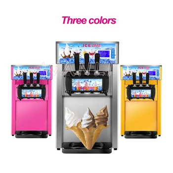 Doprava zadarmo, 3 príchute Ice cream maker Obchodné automatické ice cream stroj Malé soft ice cream stroj 220/110V