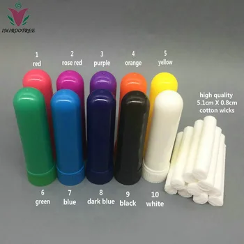 Doprava zadarmo farebné prázdne nosovej aromaterapia inhalátory, prázdne nosový inhalátor palice pre esenciálny olej s voľnou bavlna knôty