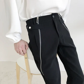 Doprava zadarmo Nové módne bežné mužov je mužskej Pôvodné zips dizajn zmysel ostrihané nohavice slim prikryť stylista nohavice trend nohavice