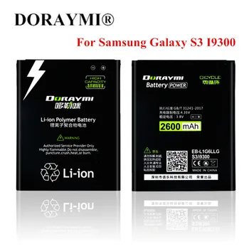DORAYMI 2600mAh EB-L1G6LLG EB-L1G6LLU Batéria pre Samsung Galaxy S3 i9300 I9308 L710 I535 Telefón Repalcement Batérie