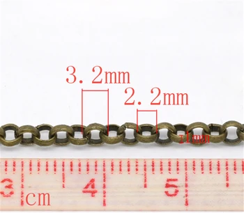 DoreenBeads 10M Bronz Tón Link-Otvorí Reťazec 3.2x0.5 mm (B13527), yiwu