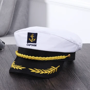 Dospelých Yacht Vojenské Čiapky Loď Kapitána Lode Námornícky Kapitán Kostým Klobúk nastaviteľné Spp Navy Marine Admirál pre Mužov, Ženy