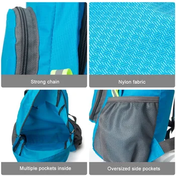Dospelých Ľahký Packable Batoh Skladacia ultralight Vonkajšie Sklopné Praktické Cestovné Daypack Taška