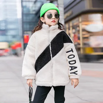 Dospievajúce Dievča Kožušinový Kabát Zahustiť Teplé Bundy pre 10 12 rokov 2020 nové Jesenné Zimné Oblečenie Dievčat