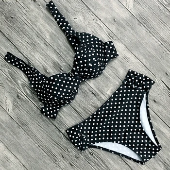 Dot Bikini Underwire 2 Kus Plavky Ženy, Plavky, Plážové Oblečenie 2020 Skladaný Plavky Bikiny Žien Maillot De Bain Femme
