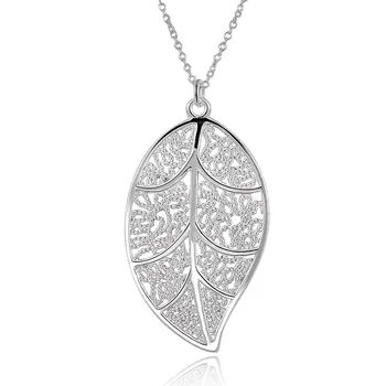 DOTEFFIL 925 Sterling Silver 18-Palcové Leaf Náhrdelník Prívesok Pre Ženy Módne Svadobné Zapojenie Strana Kúzlo Šperky