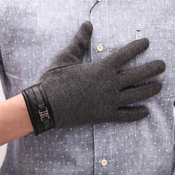 Dotykový displej business rukavice pánske jesenné a zimné klasické vonkajšie teplo pánske jazdy a velvet non-fleece rukavice D38