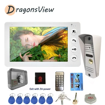 DragonsView Intercom so Zámkom Video Dvere Telefónne 800TVL IR Noc Zvonček Fotoaparát 7 Palcový Káblové pripojenie Monitora pre domáci Bezpečnostný Systém