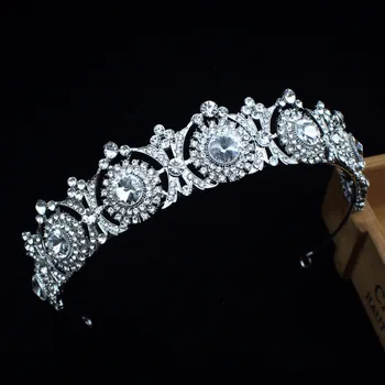 Drahokamu Svadobné Svadobné Tiara Koruny Nevesta Kráľovná Kráľ Koruny Čelenky Ženy Diadem Headpiece Vlasy, Šperky, Doplnky