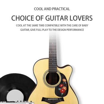Drevená Gitara Pickguard Vybrať Kryt pre 40Inch 41Inch Akustické Gitary Eben Dreva s Dekoratívny Vzor