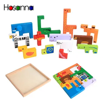 Drevené 3d puzzle Zvierat Ruky Chytiť Panel detský Stereo Puzzle, hračky pre deti, > 3 rokov Unisex