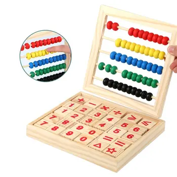 Drevené Abacus Deti Deti Počítanie Počtu Matematiky Vzdelávacie Hračka Y4QA
